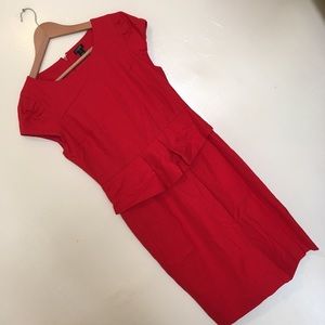 NWOT! J. Crew Wool Blend Red Peplum Dress